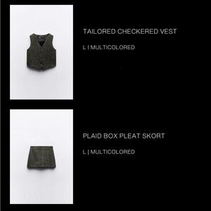 Zara Multicolored Plaid Skort and Vest Set